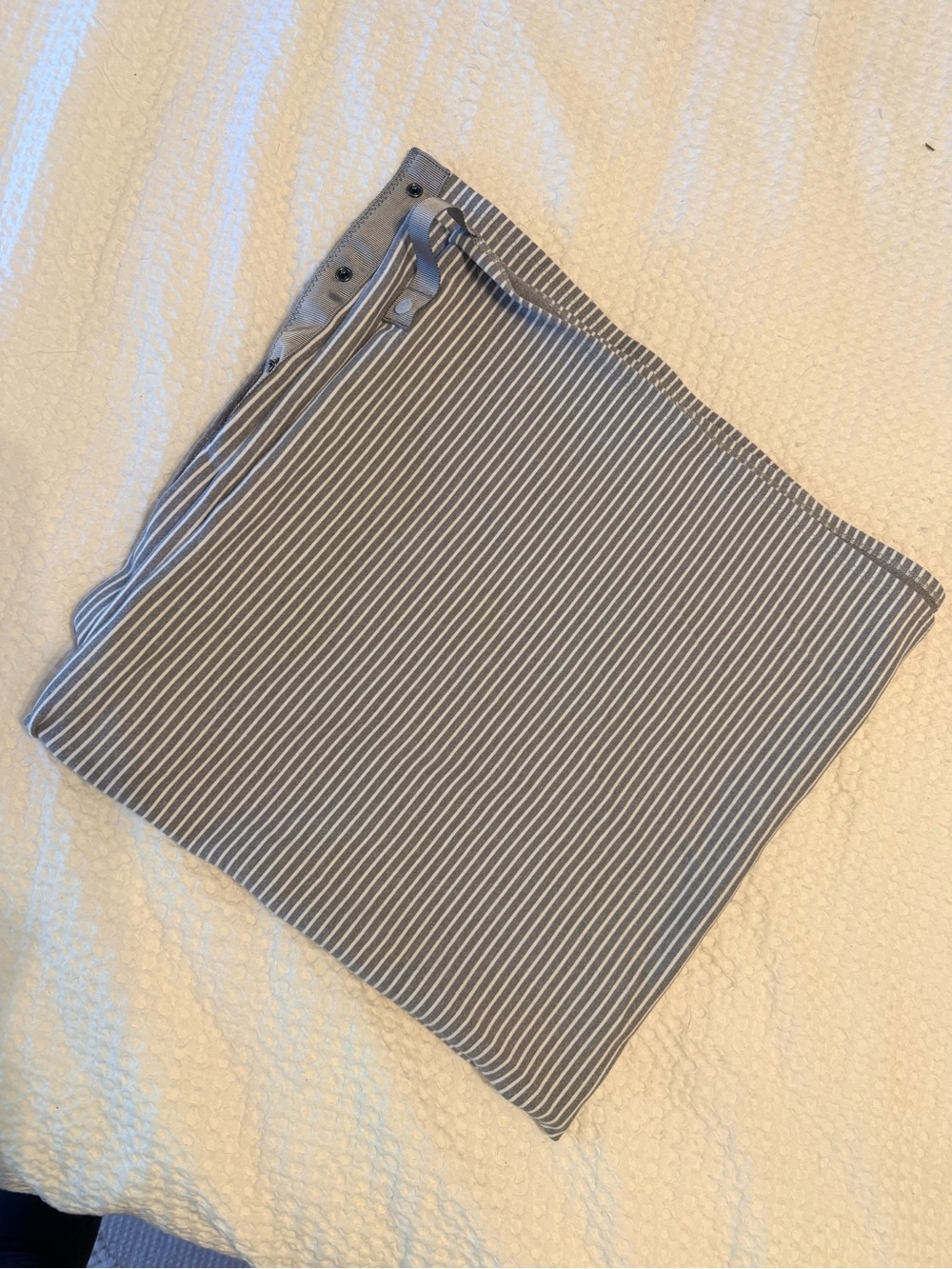 lululemon athletica Gray and White Striped Scarf Wrap